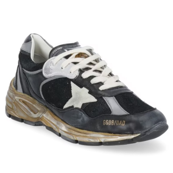 Golden Goose Men Running Dad Star Sneakers Black White Auth - Picture 2 of 7